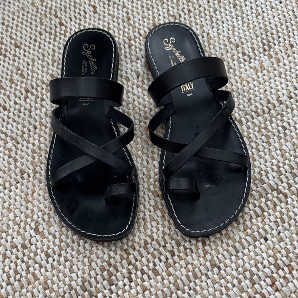 Seychelles Black Strappy Sandals